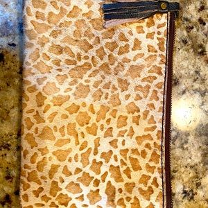 Faux Giraffe hide zip bag